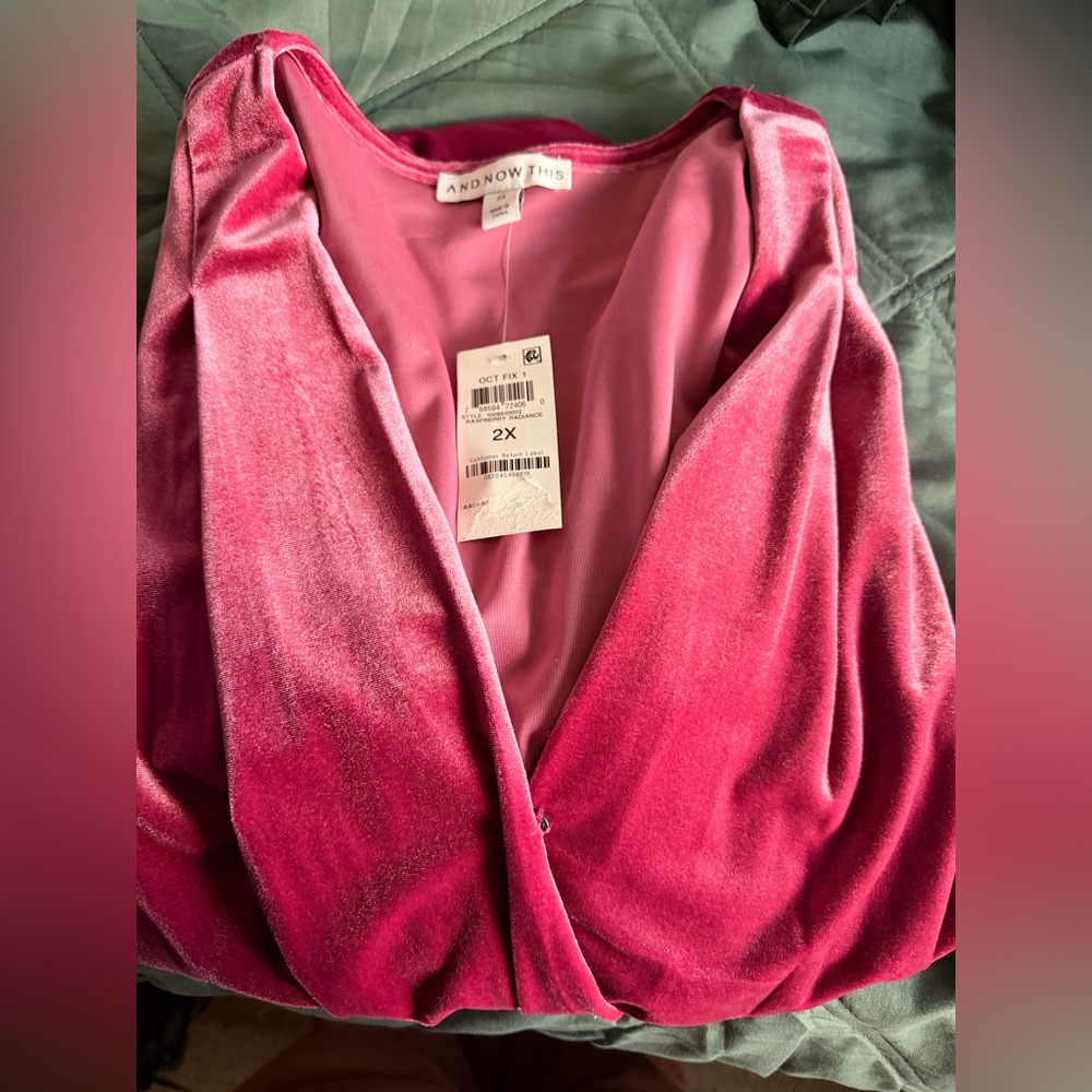 Pink Velvet Wrap Bodysuit